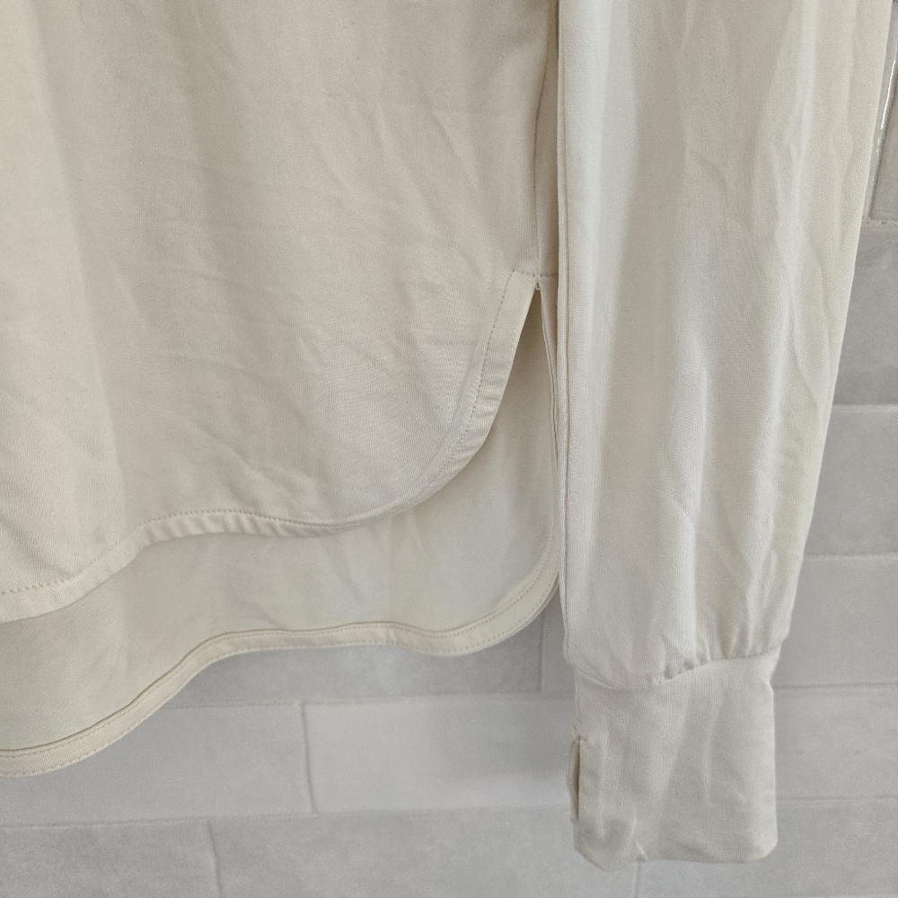 Varley Kearney Long Sleeved Top Blush Marl Cream Ivory Thumbholes Scoop Neck XS - Picture 5 of 10